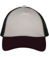 NS035 Native Spirit 5 Panel Trucker Cap Ivory / Cherry / Khaki colour image